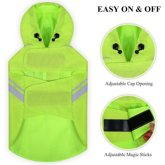 Дощовик для собак VIVAGLORY, жовтий, розмір M (обхват грудей 55.9-66 см), водонепроникний, з підкладкою, для зими