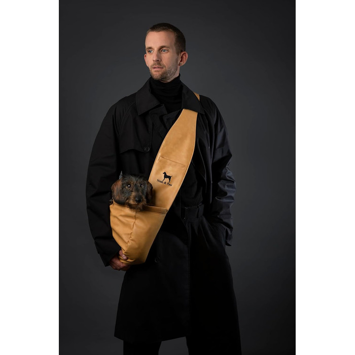 Сумочка для собак Noah & Paw для маленьких собак до 10 кг, з регульованим плечовим ременем та м'яким хутром, 3X захист, переноска для тварин з веганської шкіри