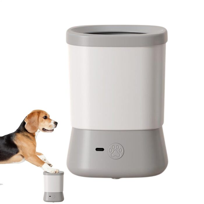 Автоматичний мийка лап для собак - 2 швидкості, захист від бризок, сірий колір