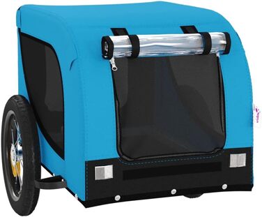 Причіп для велосипеда, переноска для собак та домашніх тварин, 124x53x53 см, блакитний та чорний