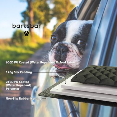 BarksBar водонепроникний чохол для автосидіння для тварин XL, чорний, з анкером, для авто, вантажівок та SUV, не ковзає