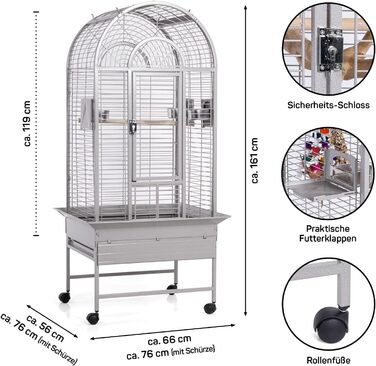 Вольєрна клітка Montana Cages Haiti Platinum для великих папуг і папужок