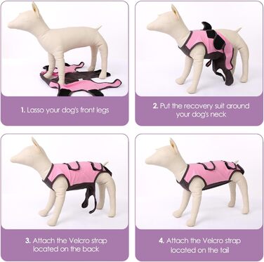 Піжама для собак після операції ASENKU: захист від лизання, альтернатива конусу, рожева, M