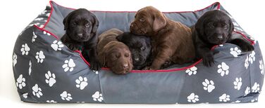 Килимок для собак XXL 110x90 см, сірий з лапами - м'який лежак для тварин