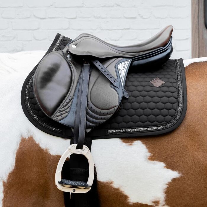 Kentucky Schabracke Glitzer Band: сбруя для стрибків з блискучою стрічкою, чорна