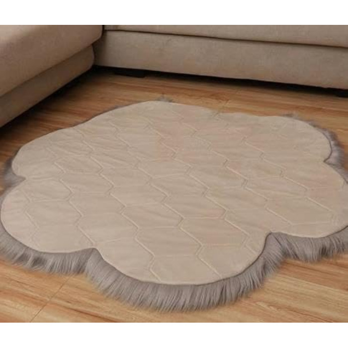 М'який килим з лапками собаки, пухнастий килим для ліжка, дивана, спальні, 70x59 см, сірий