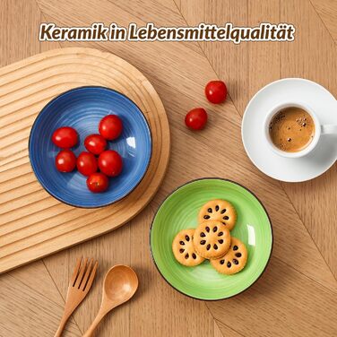 Набір мисок для котів з кераміки - 6 шт. Яскраві миски для котів з візерунком - миски для корму котів, 250 мл, колір 1
