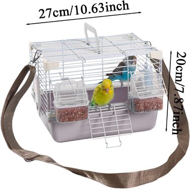 Клітка-переноска Vogel Reisekäfig для хвилястих папужок | Міцна переноска для дрібних тварин, сірого кольору