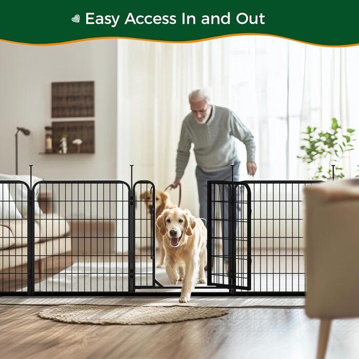 Клітка для собак Yaheetech 8-секційна, 80 см, вольєр для собак, з'єднувальні стержні, складана клітка для собак у квартиру та сад, без інструментів, 80 см висота, 8 шт.