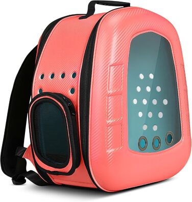 Рюкзак-переноска для кота/цуценя ALLSOPETS Bubble, рожевий. Знімна підстилка, для подорожей, прогулянок