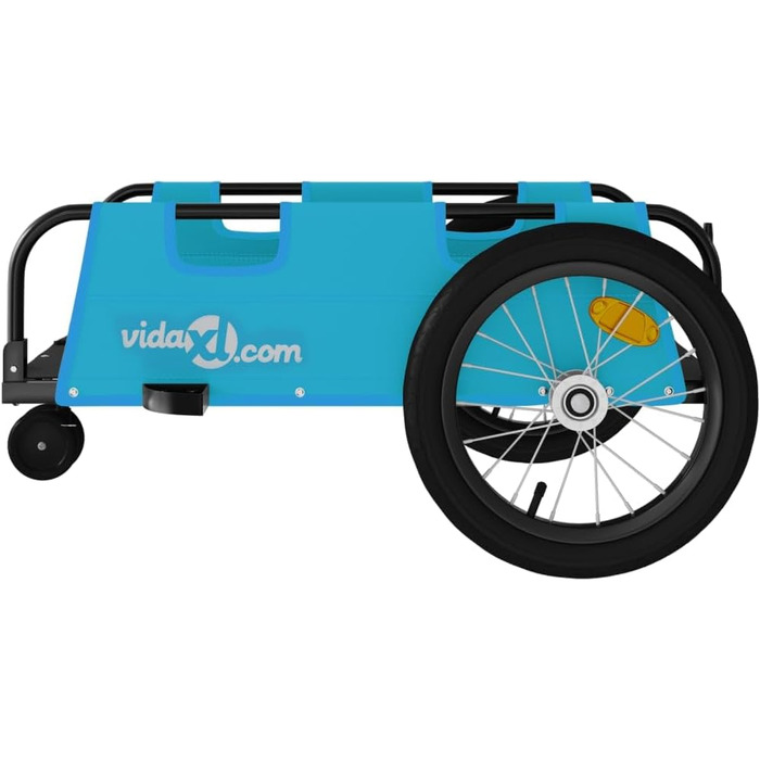 Причеп для собак, причеп-перевозник для тварин, блакитний, з оксфордської тканини та металу. Підходить для покупок, відпочинку, велопрогулянок. Легко встановлюється.