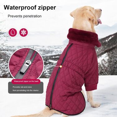 Водонепроникний теплий зимовий одяг для собак - куртка/пальто, поліестер, зелений, XXX-Large