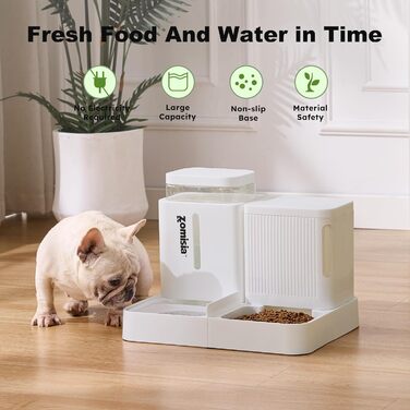 Автоматичний годівниця для котів/собак 3L, 2-в-1: годівниця та поїлка, обертання 180°, білий, для сухого корму