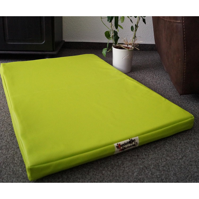 Ортопедичний матрац для собак з кокосовою матом, антиалергенний, штучна шкіра, 100x60 см, лимонний