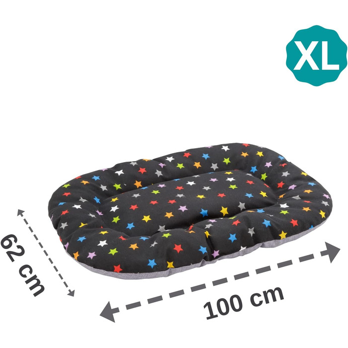 Килимок для собак та котів Baroni Hoe, 47x70x8 см - Doubleface, XL (Кольорові зірки)