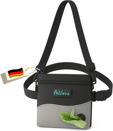 Сумка-екоторба для собак Petove: містка, з магнітною застібкою, з дозатором для відходів, як поясна сумка (Сірий, S)