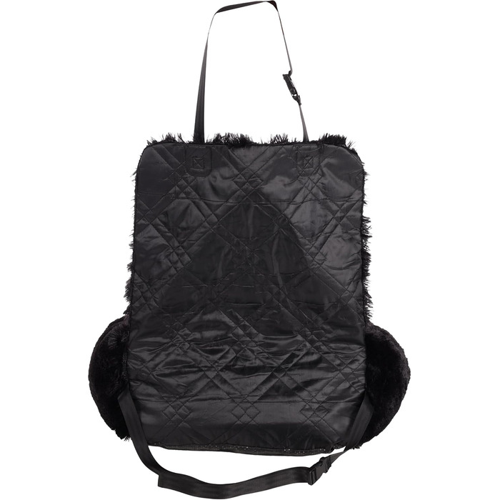 Автокрісло для собак Flamingo Krems чорного кольору, 60x50x20 см, знімні подушки, регульовані ремені та короткий поводок