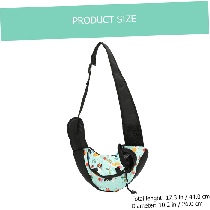 Сумка-переноска для собак та котів Housoutil - зелена, 44x26x2 см, для подорожей та прогулянок