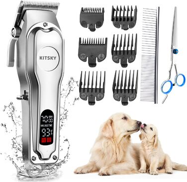 Професійна машинка для стрижки собак та котів KitSky Leise, бездротова, для довгошерстих порід