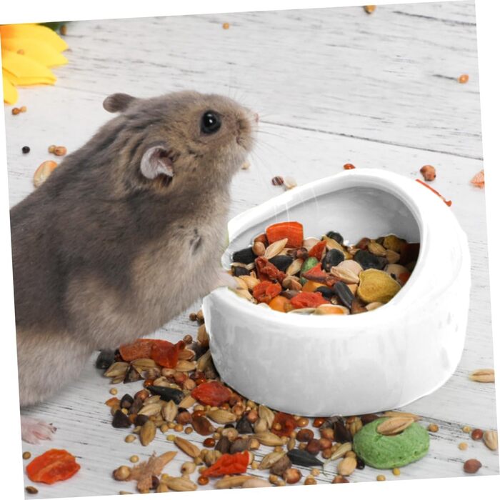 Набір мисок для гризунів Ipetboom (2 шт.) - білий, для хом'яків, кроликів, мишей. Миски для води та корму. Аксесуари для домашніх тварин