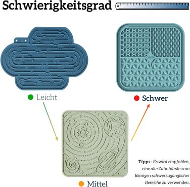 Лежанка-іграшка для собак OHMO Schleckmatte, 2 шт. (15x15 см) – для цуценят, котів, зняття тривоги, повільне годування, силікон (кораловий & вишневий)