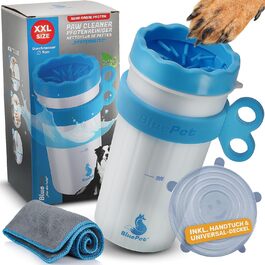 BluePet Очищувач лап для собак: видаляє бруд та сміття з лап | З мікрофібровою ганчіркою | PfotenBlitz, розмір XXL (від 25 кг)