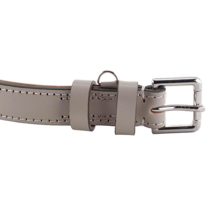 Стійкий нашийник для собак Brute Strength з натуральної шкіри, світло-сірий, розмір M (36-43 см)