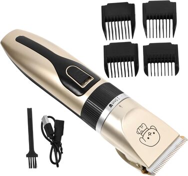 Електричний собачий триммер Hanabass з титановими лезами та керамічним покриттям. Безшумна машинка для грумінгу собак та цуценят, для догляду за вухами та обличчям. Бездротова, для чутливої шкіри.