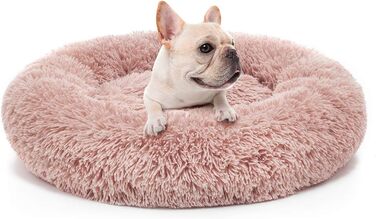 Ортопедичне ліжко для собак з штучного хутра, кругле, кошик для собак, подушка для середніх та великих собак, дуже м'яке, можна прати в пральній машині, подушка-донат XL Rose XL Rose