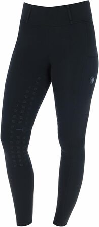 Легінси для верхової їзди Covalliero з повним силіконовим покриттям | Теплі, дихаючі та еластичні штани для верхової їзди з 2 кишенями для телефону | Осінньо-зимові штани для верхової їзди, різні кольори та розміри 32-34, чорний