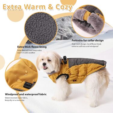 Зимовий теплий водонепроникний теплий одяг для собак Poseca: куртка, жилет, одяг для собак, шлейка, куртка з відбиваючими елементами, еластичний одяг для собак (XS, блакитний)