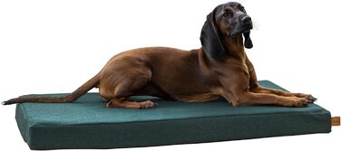 Матрац для собак Kerbl Oliver з піною з пам'яті, для собак з проблемами суглобів, ортопедичний, знімний чохол, Made in Italy, коричневий, 80x50x8 см