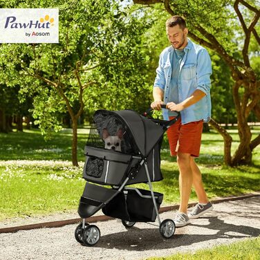 Візок для собак та котів PawHut - складаний, до 10 кг, сірий