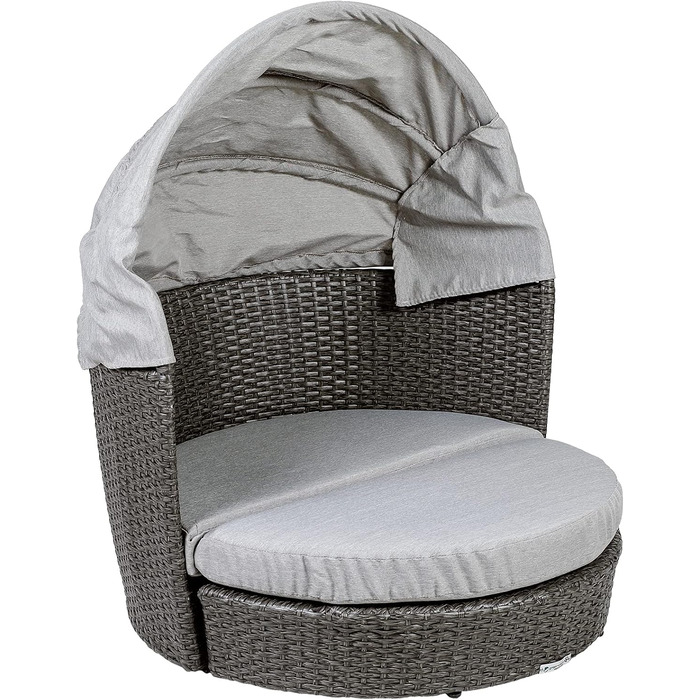 Greemotion лежанка для собак з дахом та подушкою, сірий колір, 79 x 83 x 56 см