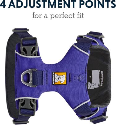 Шлея для собак RUFFWEAR Front Range, світловідбиваюча, з м'якою підкладкою, проти ривків, синя, розмір XS