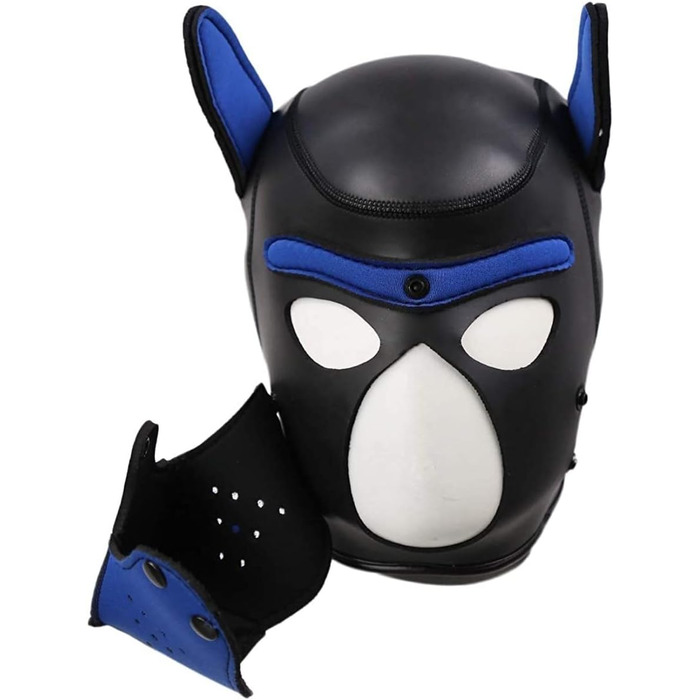 Маска для собак, м'яка, з вухами, Petpay, для святкування Halloween та вечірок (L, блакитна)