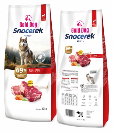 Корм для собак Gold Dog Snocerek 12кг (яловичина та ягня), без птиці