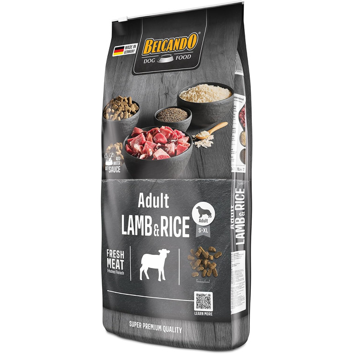 Сухий корм для дорослих собак BELCANDO Adult Lamb & Rice з ягнятими та рисом для чутливого травлення, 12.5 кг