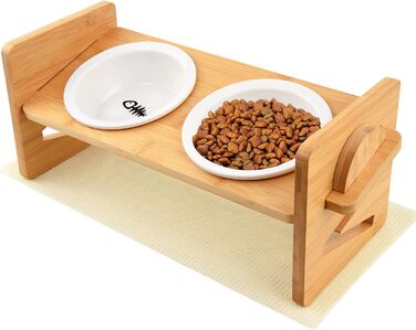 Миска для котів, піднята керамічна миска для котів та маленьких собак, набір мисок для котів та собак, миски для котів (включно зі стійкою)