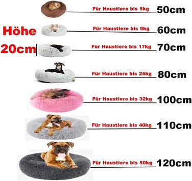 Кругле ліжко для собак та котів WSGJHB Deluxe, 80 см, бежеве, самонагріваюче, м'яке та дихаюче