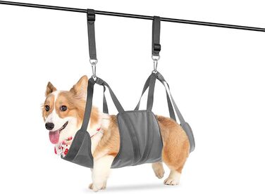 Гамак для грумінгу тварин OVIVER, зручний, портативний, для собак та котів (сірий, M)