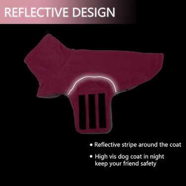 Теплий флісовий пуловер для собак, теплий одяг для такс, одяг для собак з отвором для повідка, відбиваюча мініатюрна одяг для такс на зиму, для холодної погоди, для дому та вулиці (XS(довжина спини: 31~33см), рожевий)