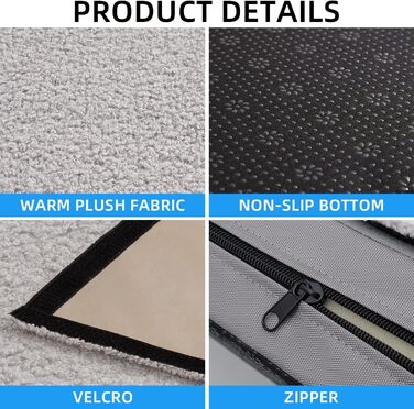 Ортопедичне ліжко для собак ABE, великі та середні породи, знімний чохол, 76x66x8 см