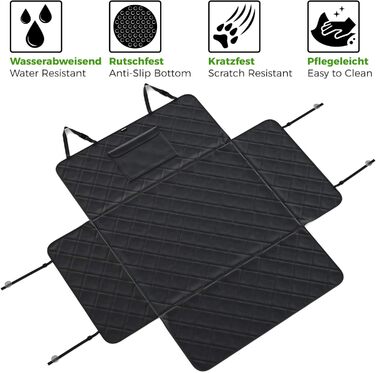 Захист для багажника автомобіля BELISY для собак: водовідштовхувальний килимок з захистом бокових стінок та краю вантажного відсіку, антиковзаюча поверхня, 185 x 101 x 35 см. Преміум якість, універсальний розмір.