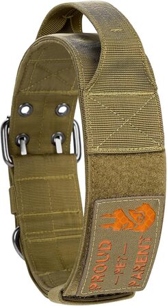 OneTigris Пояс для собак 5см з ручкою та патчем, великий розмір (XL, Коричневий)