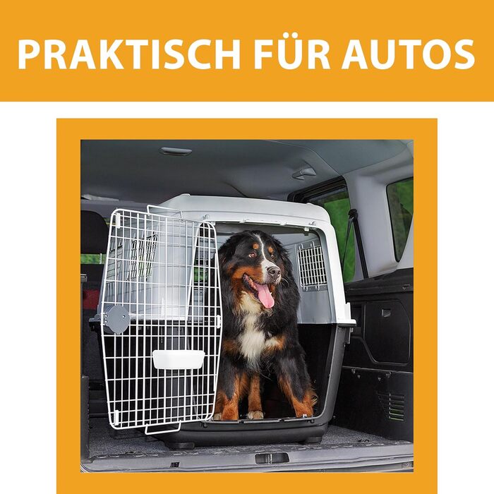 Переноска для собак Ferplast Atlas 60, сіра, 61 x 91 x 68 см, для середніх собак