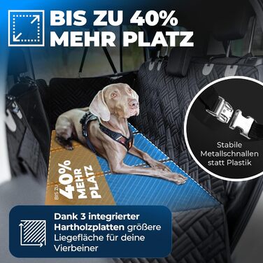 Захисна деки для собак у машину - водонепроникна та стійка до подряпин. Захист заднього сидіння, включає сумку та ремені.