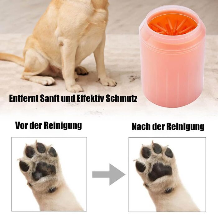 Очищувач лап для собак, портативний для прогулянок, силіконові щітки, Ø5/6/7 см, видаляє бруд (зелений, L)