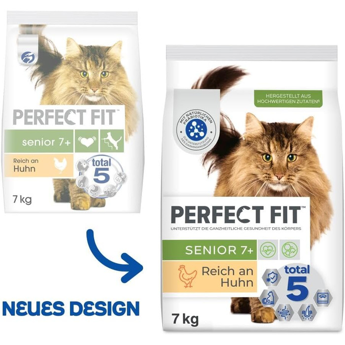 Сухий корм для літніх котів PERFECT FIT Senior 7+, курка, 7 кг