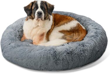 Лежак для котів і собак Best Friends by Sheri Calming Donut XL, сірий, 114 см, з плюшевого хутра